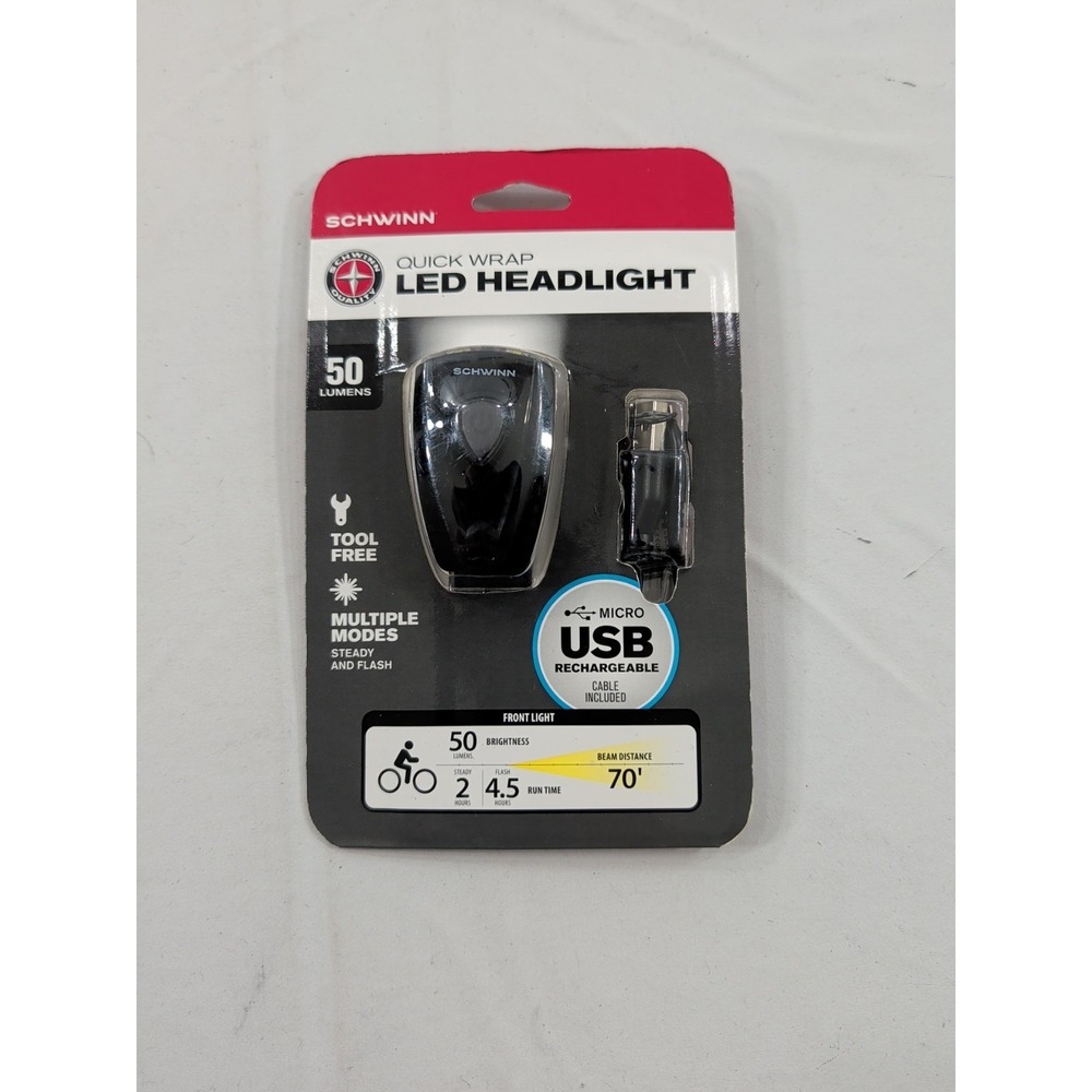 New Quick Wrap LED Headlight 50 Lumens USB Rechargable‎ 70' distance-Hi Quality.